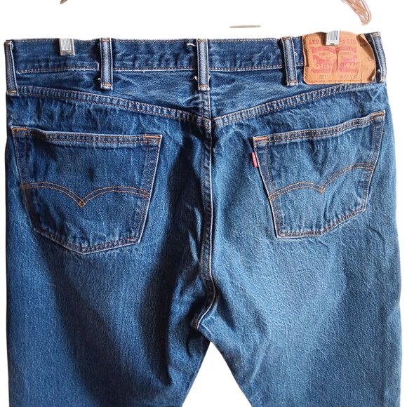 Men's 38x29 Fit Levis 501 Buttonfly Classic Raw Denim Jeans 38x29